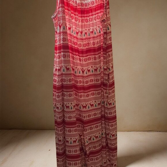 BloomChic Pants - Bloomchic Womens Christmas Themed Sleeveless Jumpsuit Red & White Size 18-20 Wit